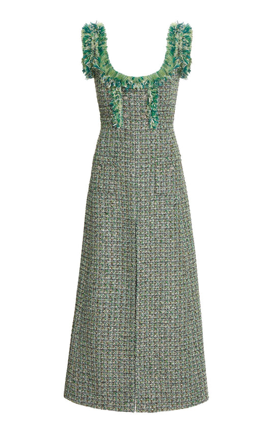 GIAMBATTISTA VALLI
Fringed Boucle Tweed Midi Dress